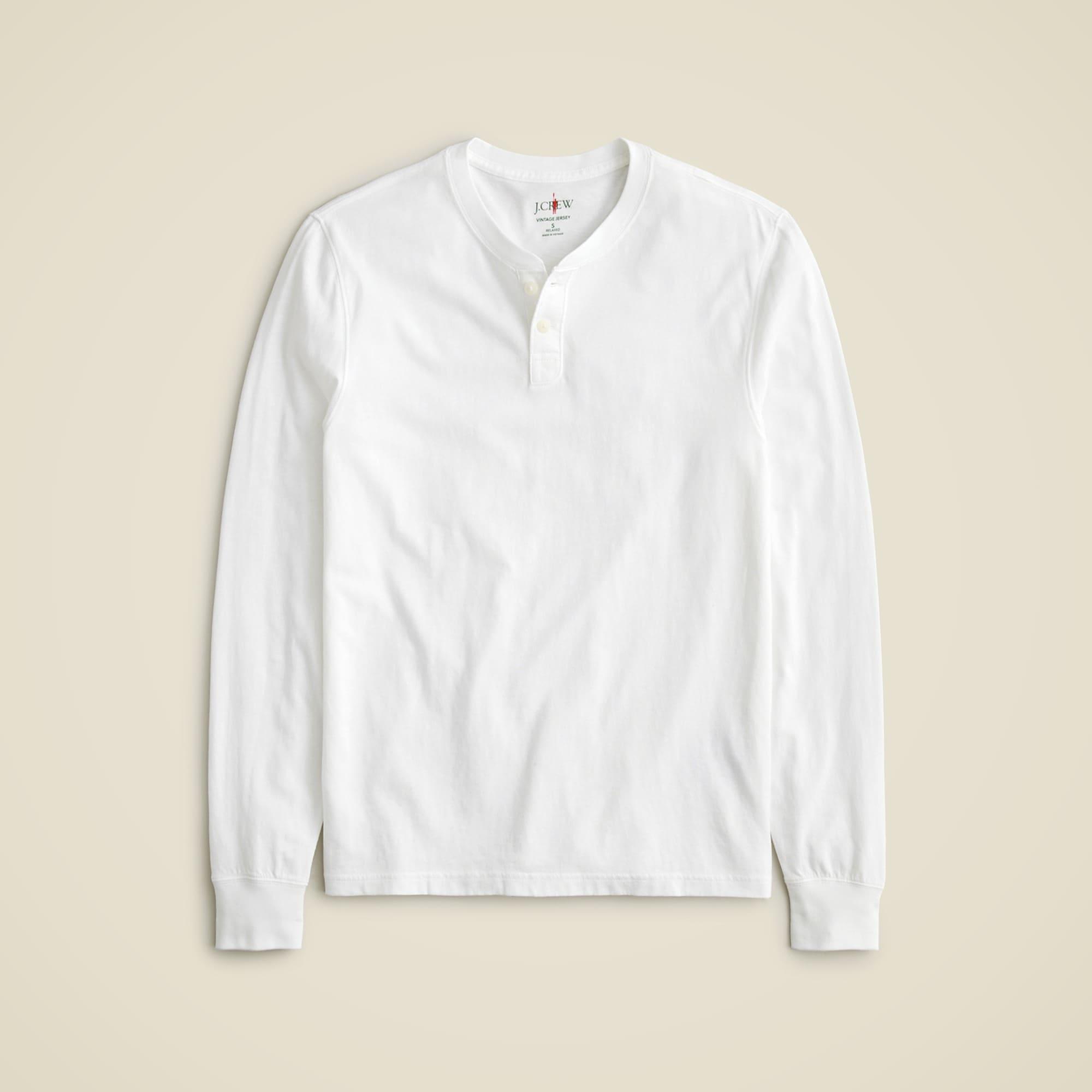 Vintage-wash cotton henley Product Image