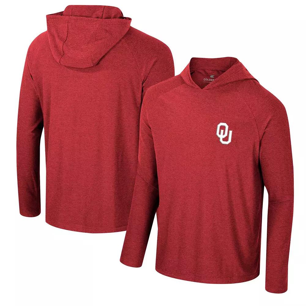 Men's Colosseum Crimson Oklahoma Sooners Cloud Jersey Raglan Long Sleeve Hoodie T-Shirt, Size: Medium, Red Product Image