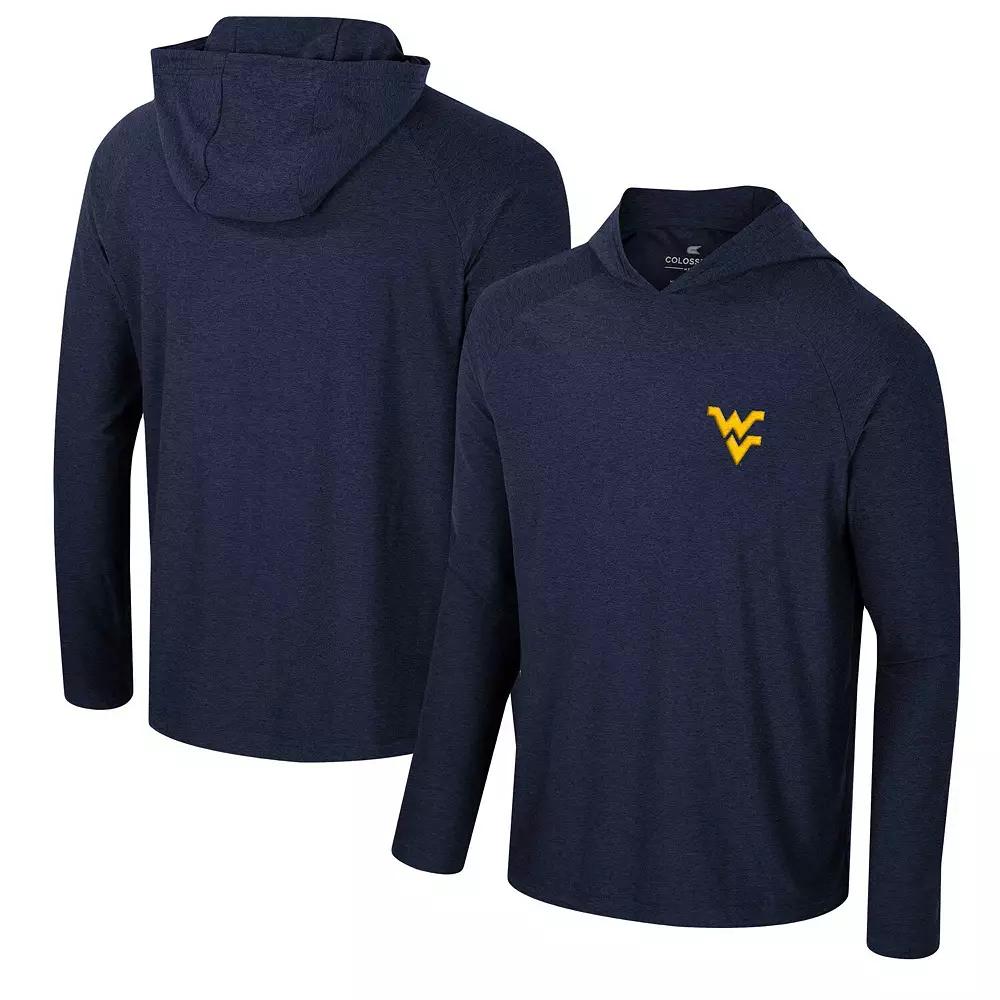 Men's Colosseum Navy West Virginia Mountaineers Cloud Jersey Raglan Long Sleeve Hoodie T-Shirt, Size: 2XL, Blue Product Image