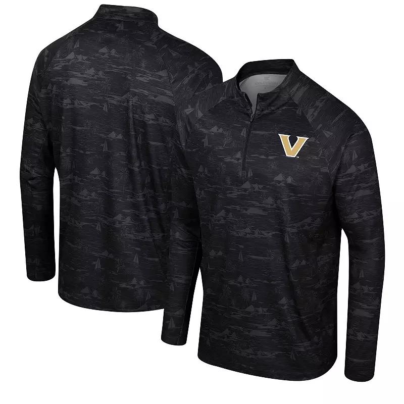 Men's Colosseum Black Vanderbilt Commodores Carson Raglan Quarter-Zip Jacket,  Product Image