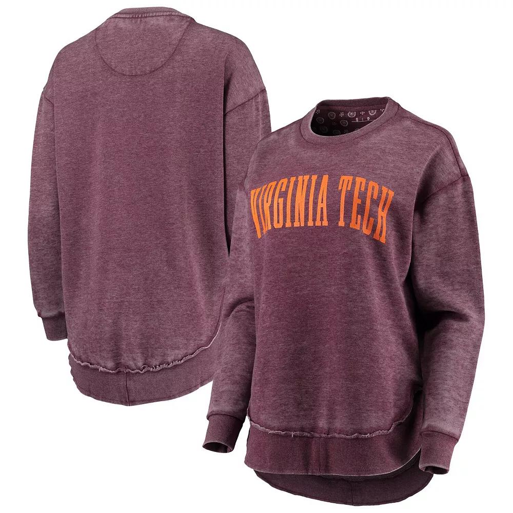 Women's Pressbox Maroon Virginia Tech Hokies Vintage Wash Pullover Sweatshirt, Size: XL, Red Product Image