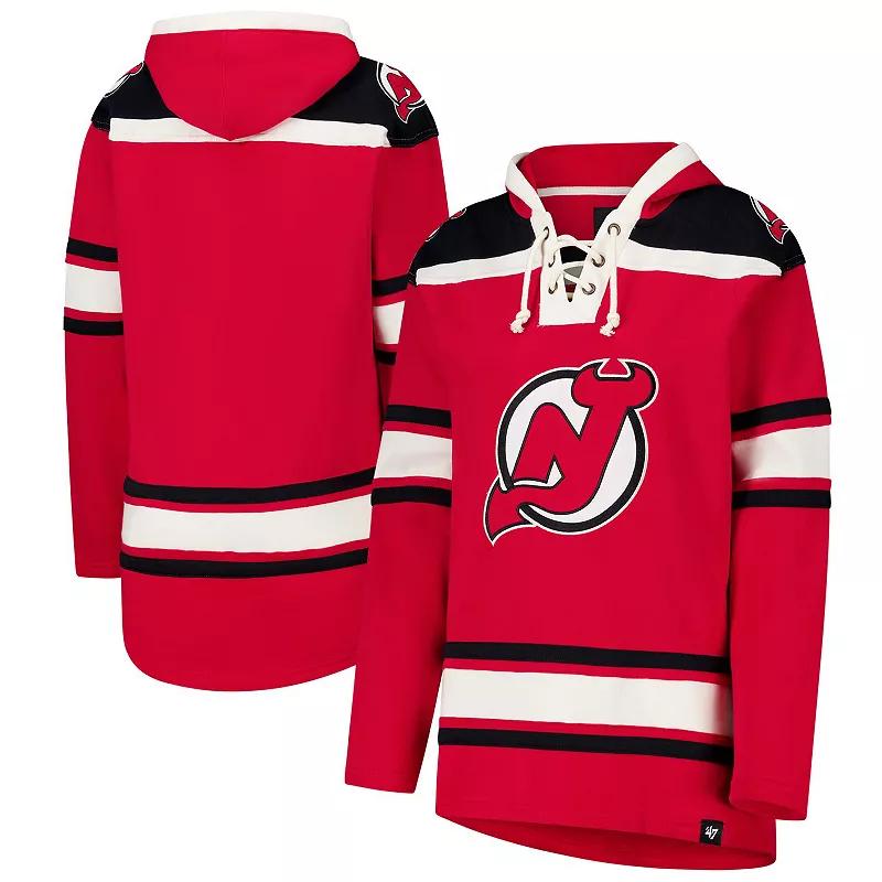 Women's '47 Red New Jersey Devils Superior Lacer Pullover Hoodie,  Product Image