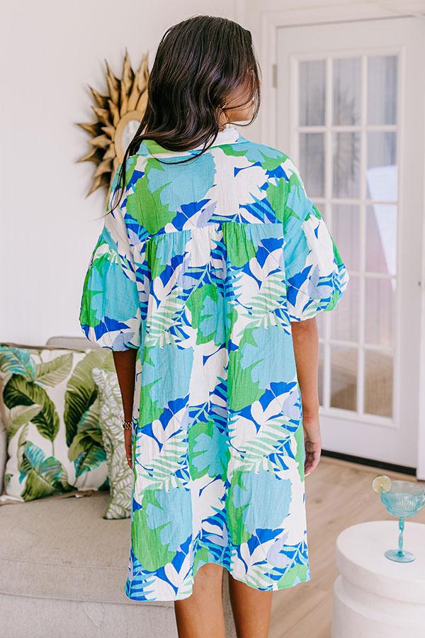 Tropical Vacay Button Down Mini Dress Product Image