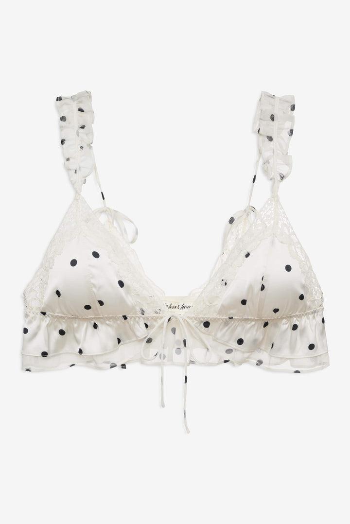 Butterfly Lace Ruffle Bralette — Cream Product Image