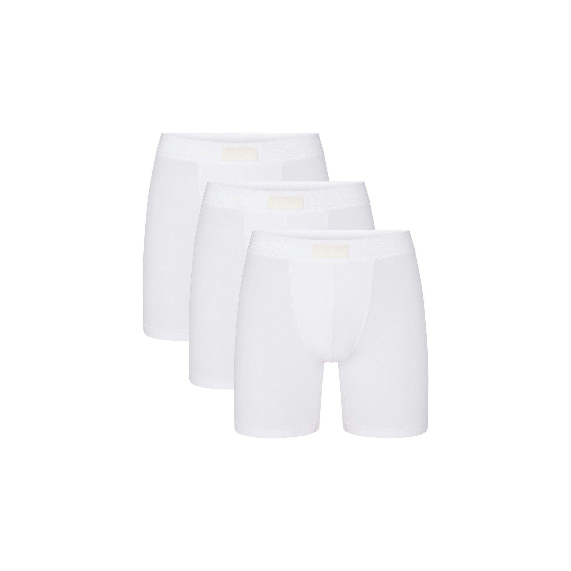SKIMS COTTON MENS 5" BOXER BRIEF 3-PACK | CHALK Product Image