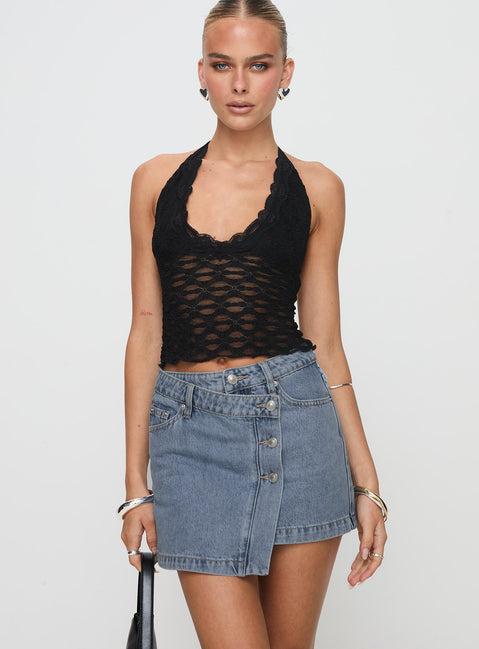 Denis Mini Denim Skirt Light Blue Product Image