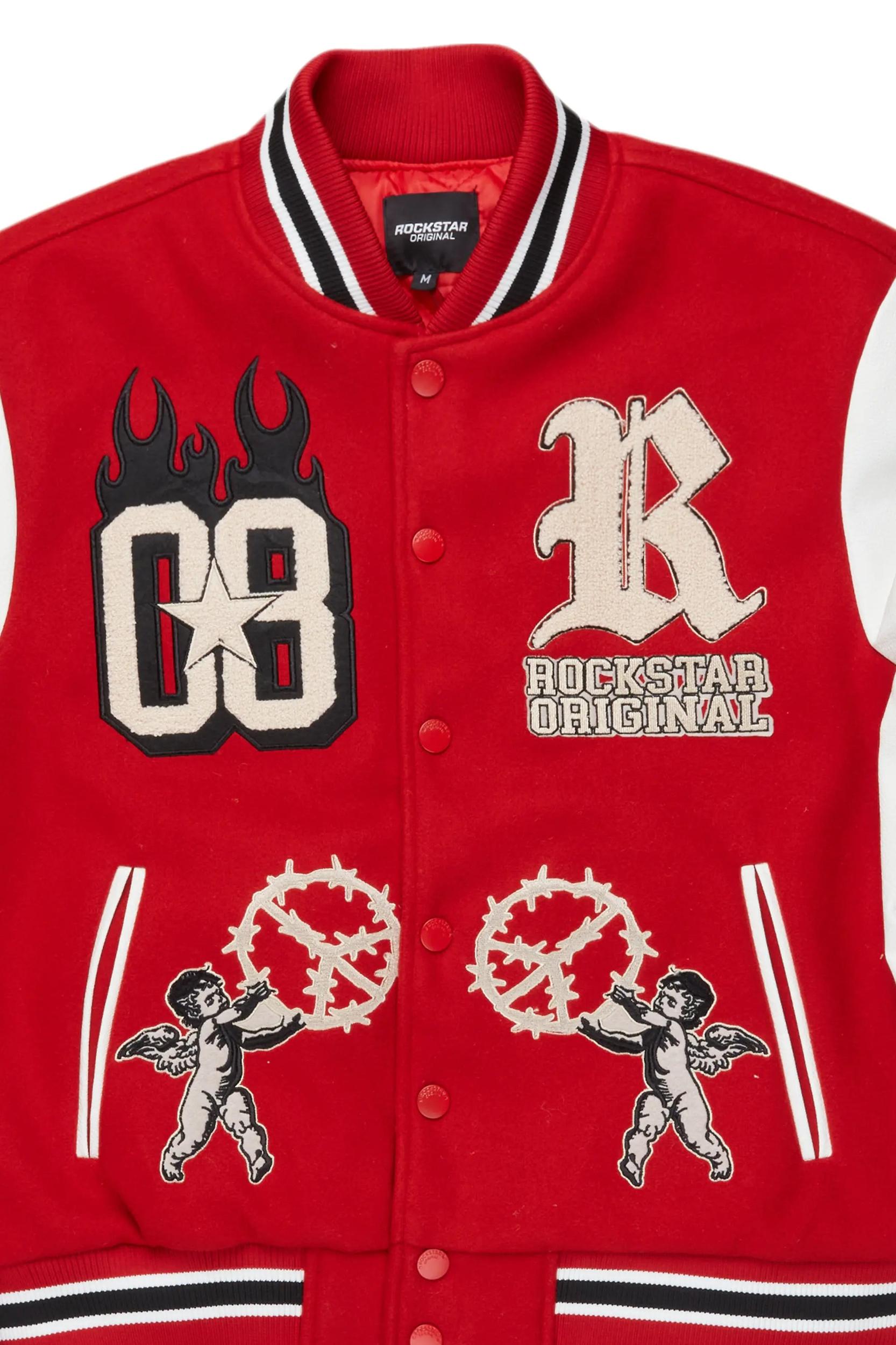 Rune Red Varsity Jacket Male Product Image