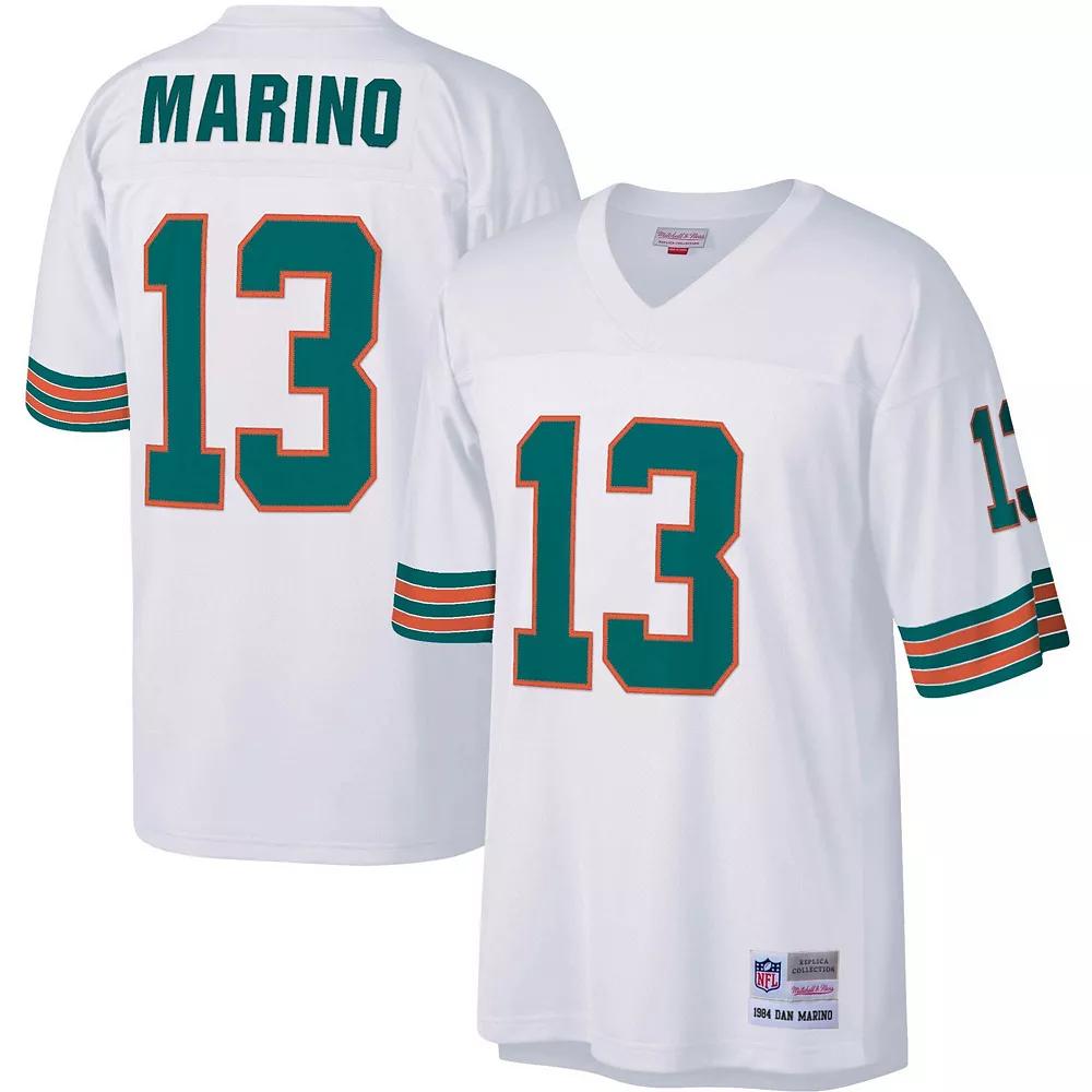 Men's Mitchell & Ness Dan Marino White Miami Dolphins Big & Tall 1984 Retired Player Replica Jersey, Size: 5XB Product Image