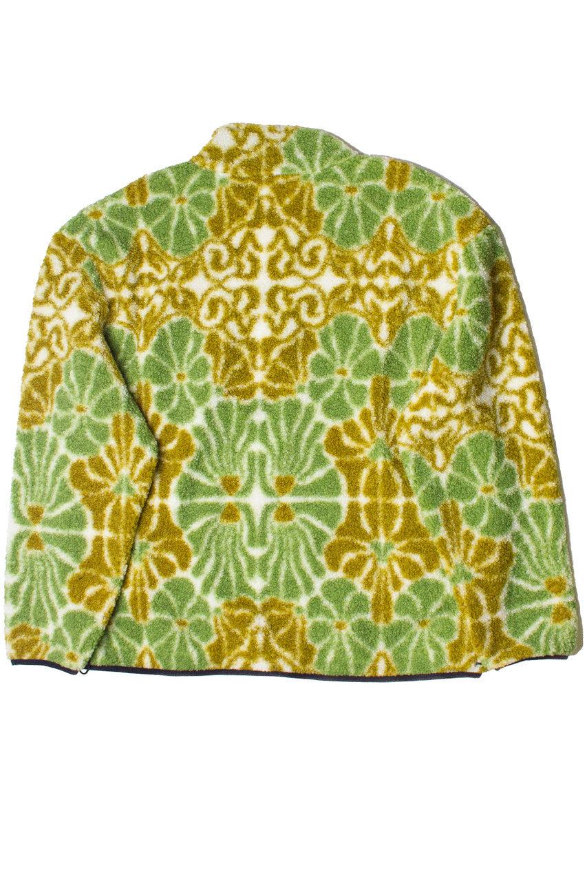 Floral Faux Sherpa Zip Up Jacket Product Image