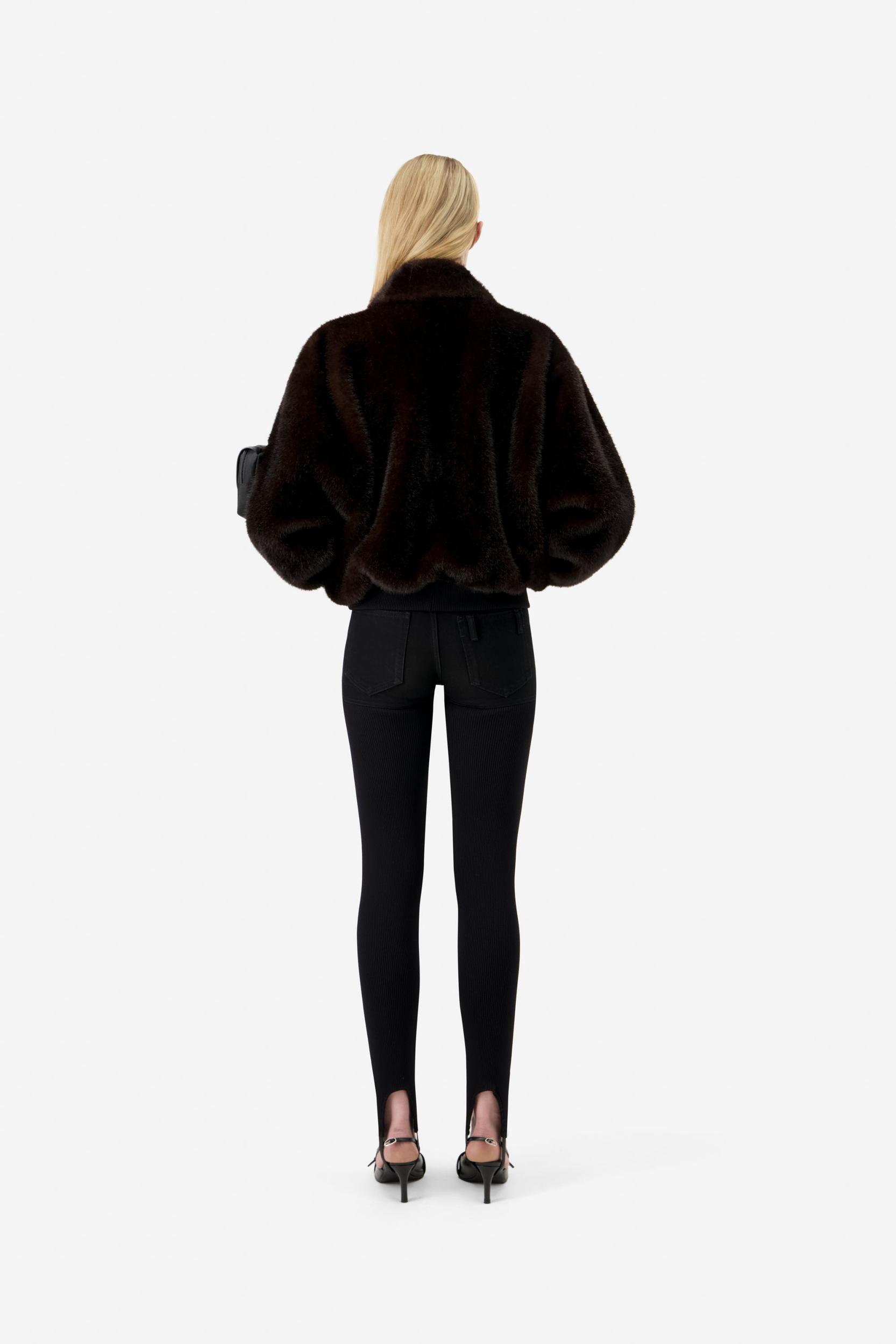 Faux Fur Bomber Jacket Product Image