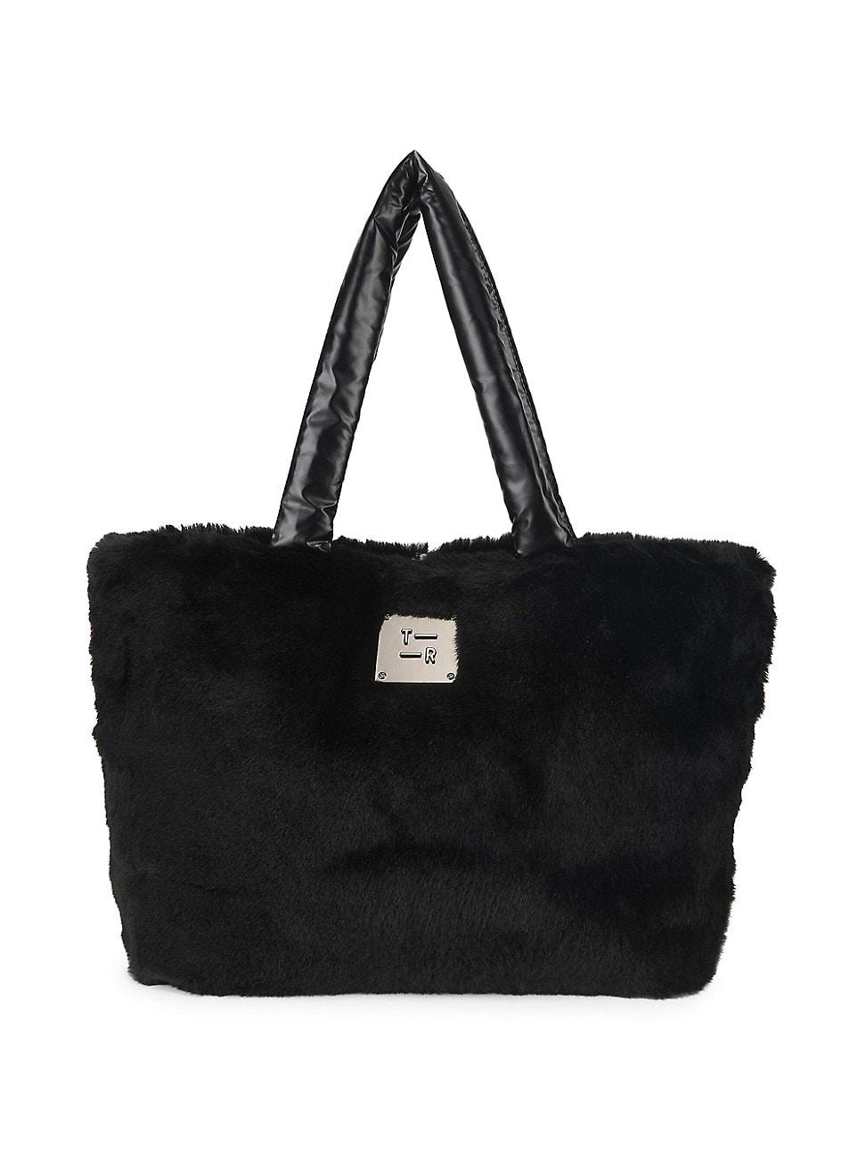 Womens Duplex Reversible Faux Fur Tote Bag Product Image