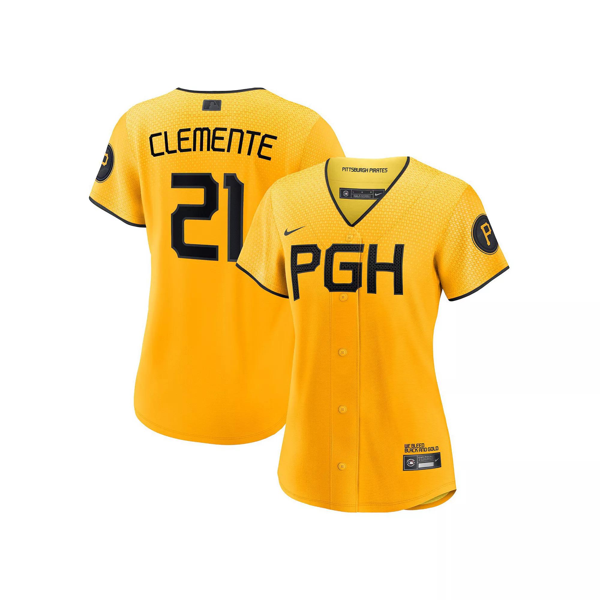 Women's Nike Roberto Clemente Gold Pittsburgh Pirates 2023 City Connect Replica Player Jersey,  Product Image