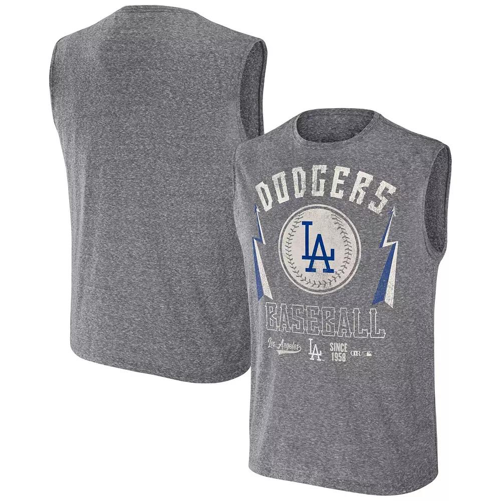 Men's Darius Rucker Collection by Fanatics Charcoal Los Angeles Dodgers Relaxed-Fit Muscle Tank Top,  Product Image