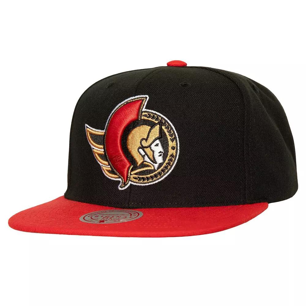Men's Mitchell & Ness Black Ottawa Senators Core Team Ground 2.0 Snapback Hat, Sen Black Product Image