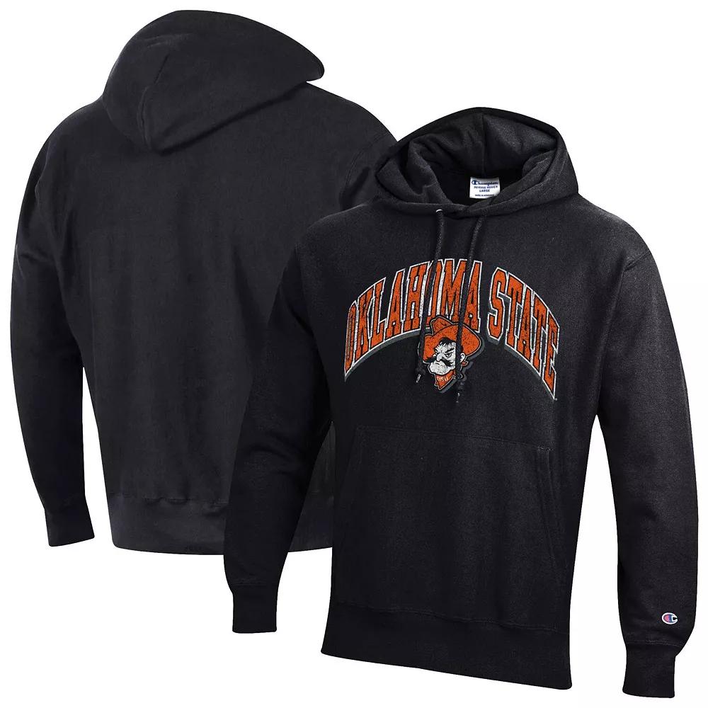 Men's Champion Black Oklahoma State Cowboys Vault Late Night Reverse Weave Pullover Hoodie,  Product Image