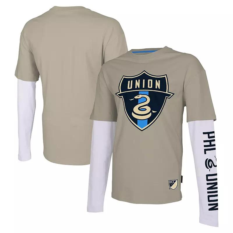 Men's Stadium Essentials Tan Philadelphia Union Status Long Sleeve T-Shirt,  Product Image