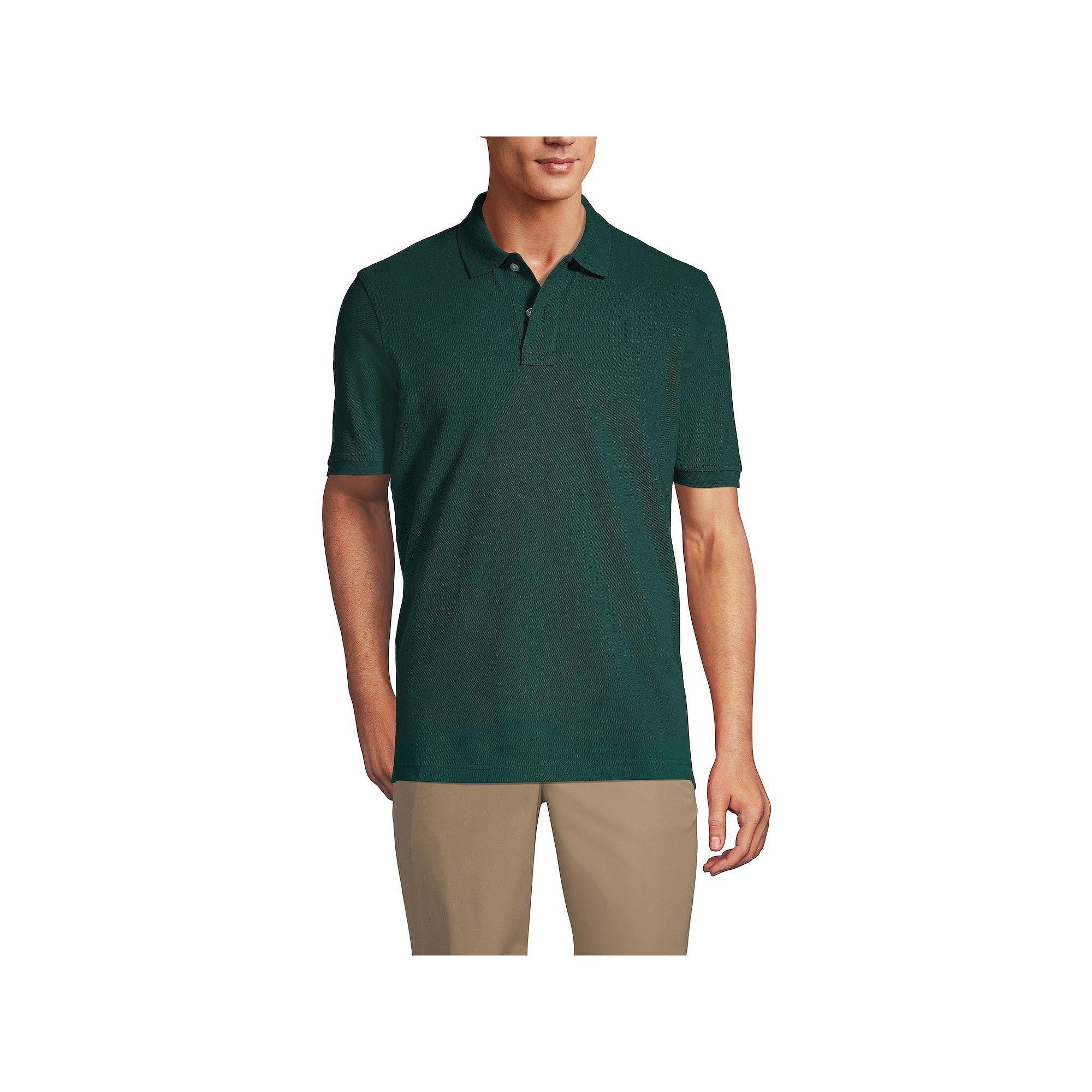 Men's Tall Lands' End School Uniform Mesh Polo Shirt, Size: Large Tall, White Product Image
