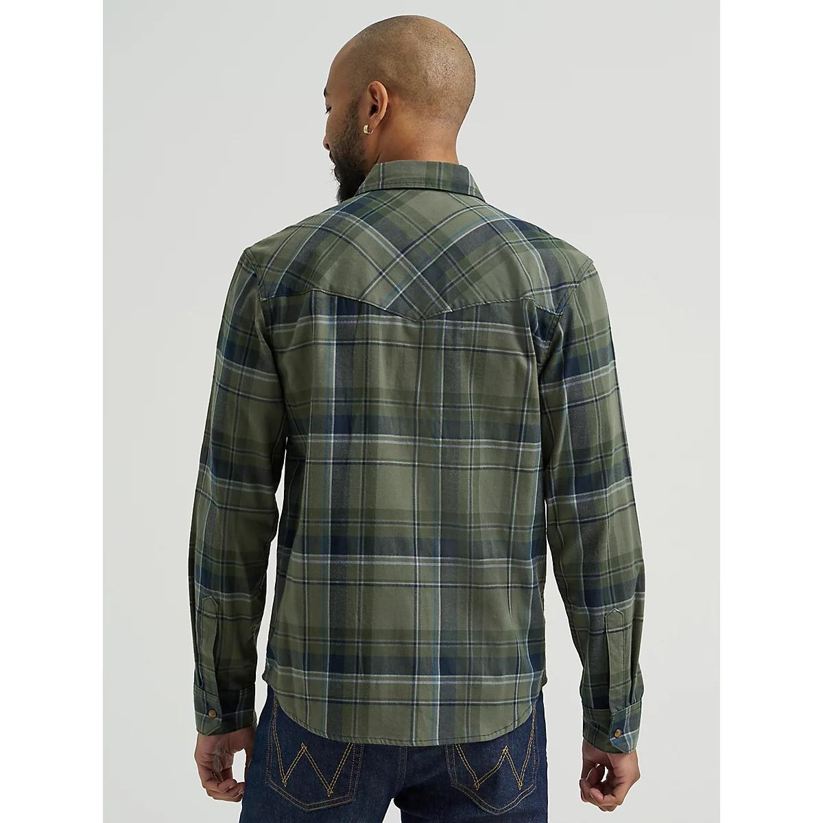 Men's Broken Twill Plaid Shirt in Thyme Product Image