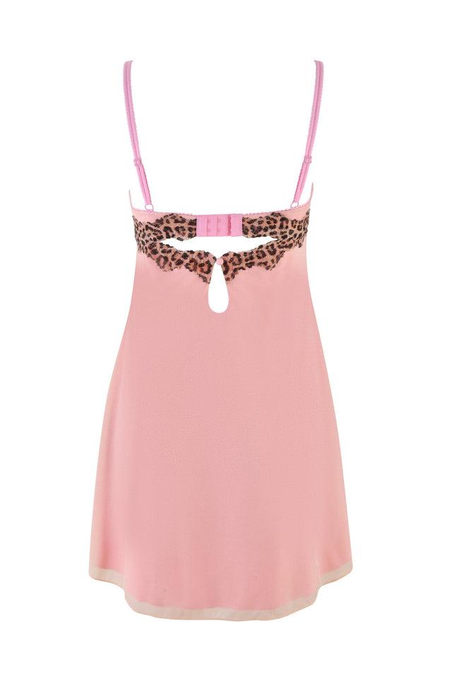 AMARI SLIP DRESS - PINK : LEOPARD Product Image