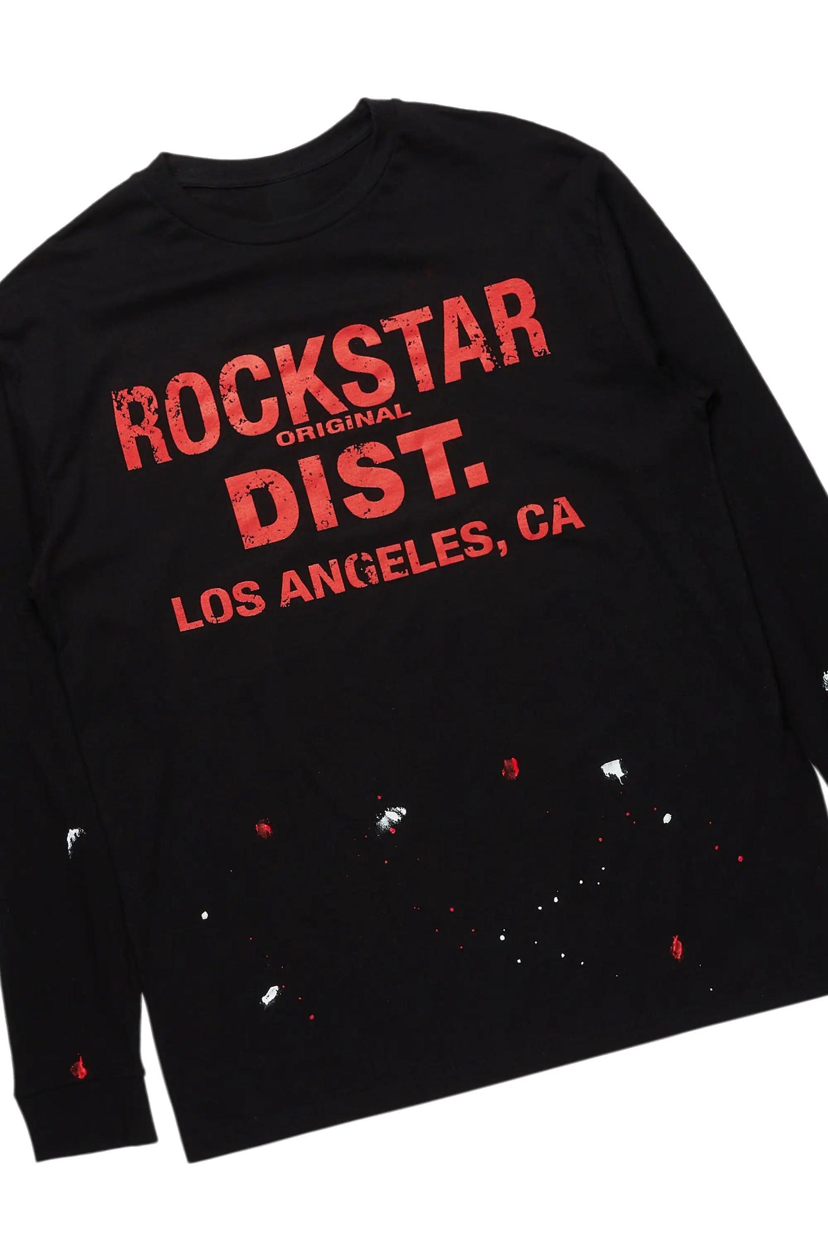 Scottie Red/Black Long Sleeve T-Shirt/Baggy Pant Set Male Product Image