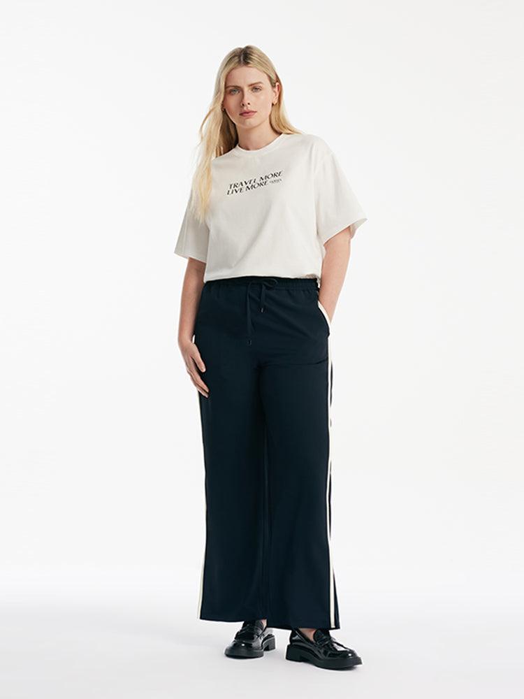 Pure Cotton Chic Letter Print Women T-Shirt Product Image