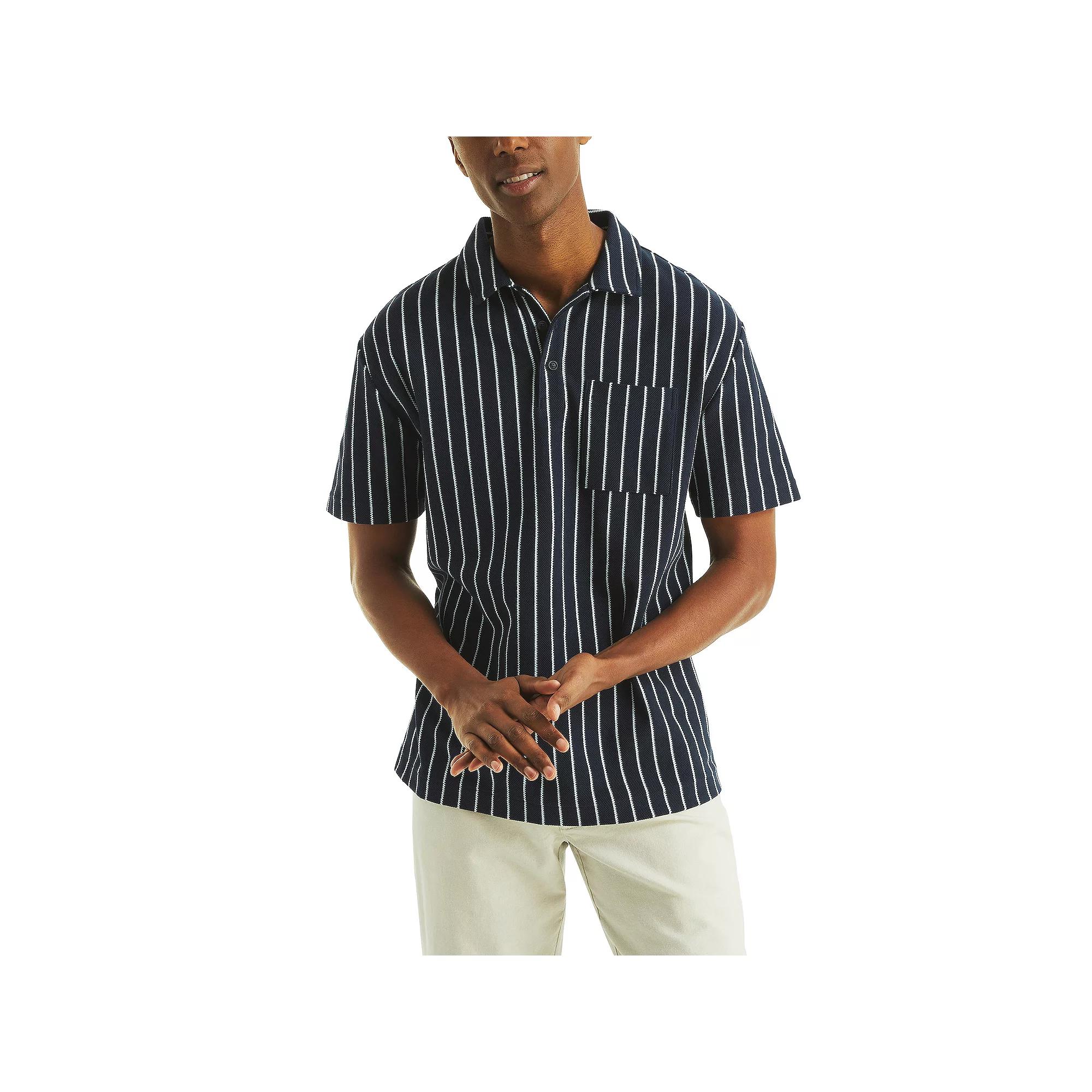 Men's Nautica Striped Polo, Size: Medium, Blue Seas Product Image