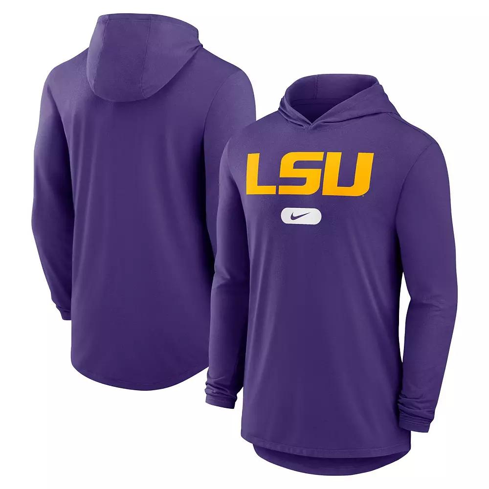 Men's Nike Purple LSU Tigers Lightweight Performance Long Sleeve Hoodie T-Shirt, Size: 3XL Product Image