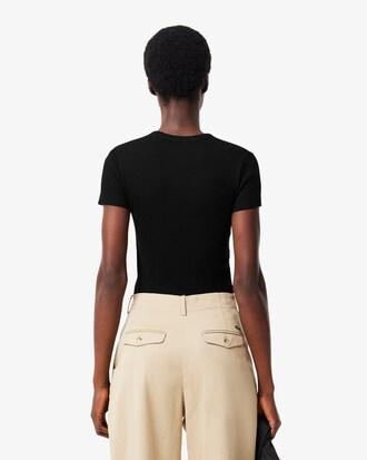 Slim Fit Ribbed Cotton T-shirt Product Image