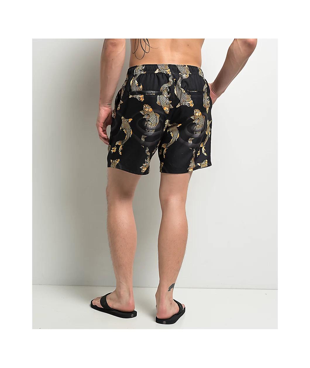 Ninth Hall Koi Black Board Shorts Product Image