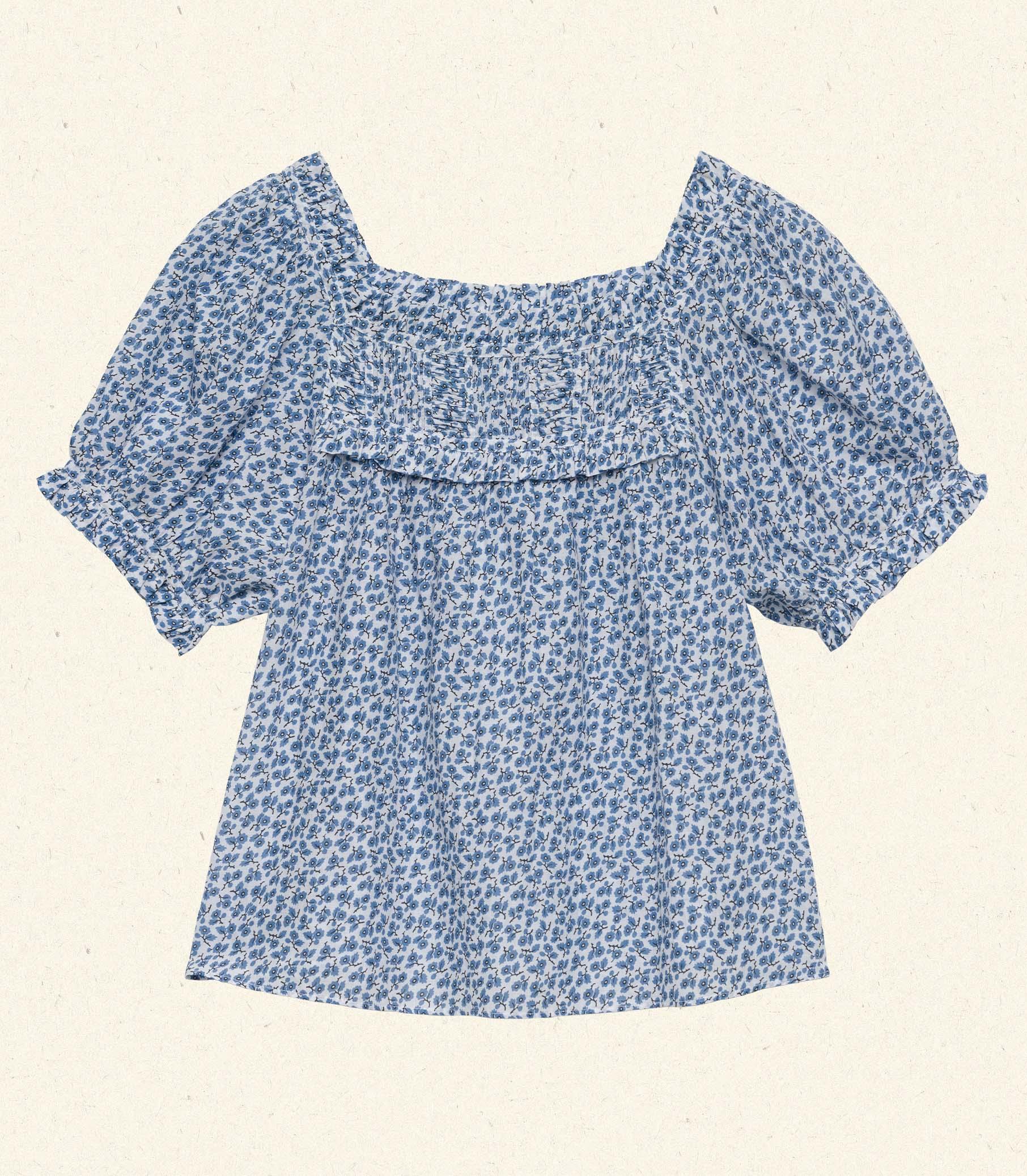 FRANCES TOP -- CORNFLOWER HILLSIDE BLOOM Product Image
