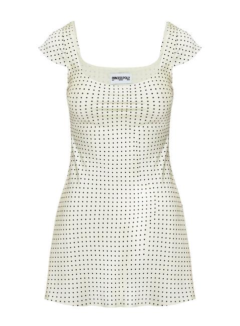 Lucienna Polka Dot Mini Dress White / Black Product Image