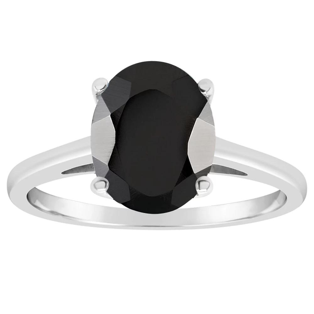 Alyson Layne 14k Gold Oval Black Onyx Solitaire Ring, Womens 14k White Gold Product Image