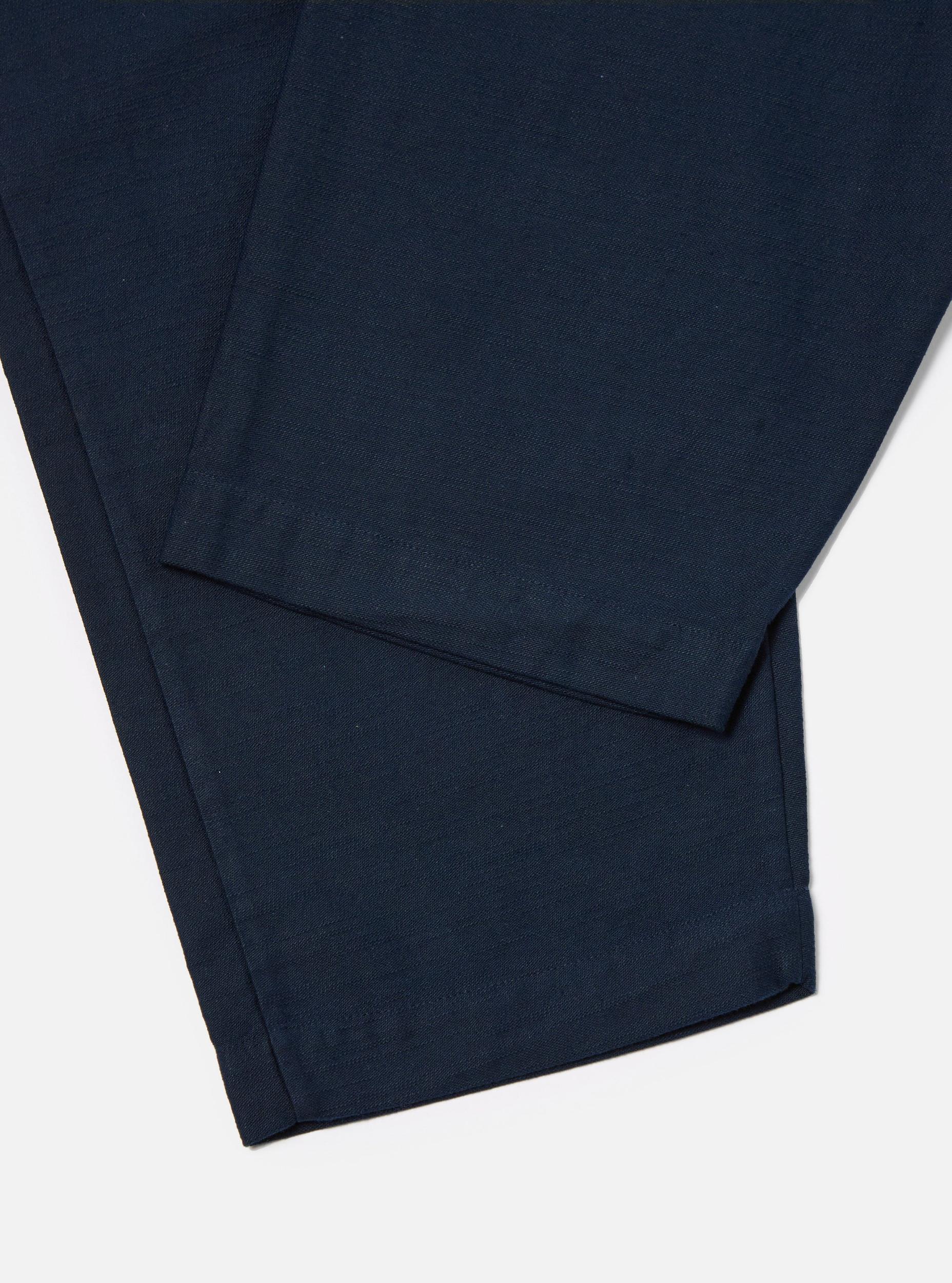 Universal Works Braga Pant in Navy Slub Sateen Product Image