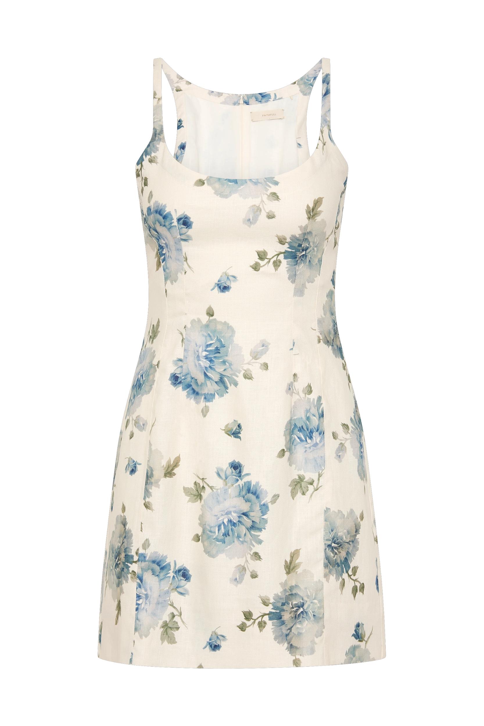 Blair Mini Dress Cecile Floral Pale Blue - Final Sale Product Image