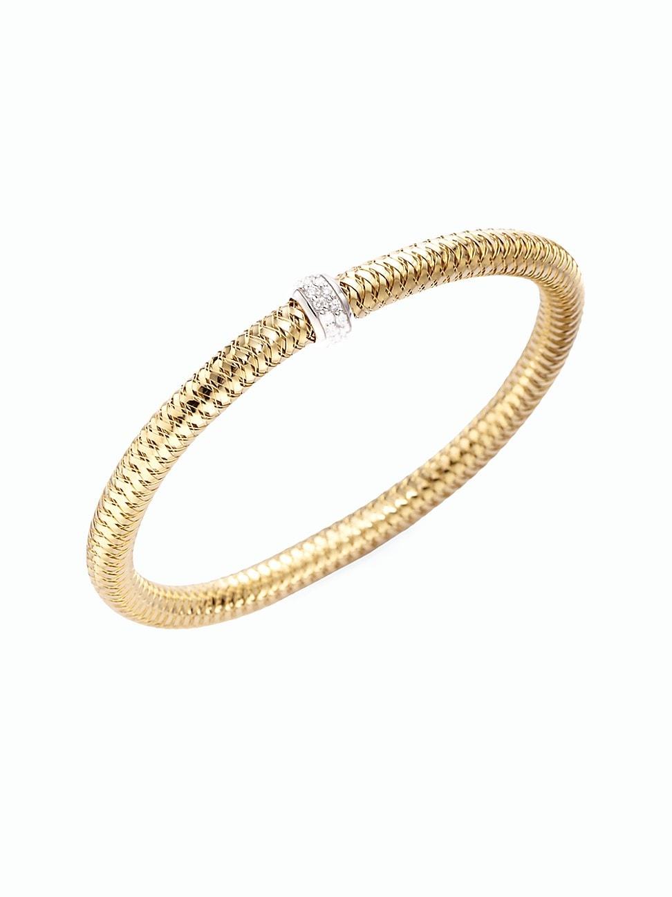 Womens 0.22 TCW Primavera Diamond & 18K Yellow Gold Woven Bracelet Product Image