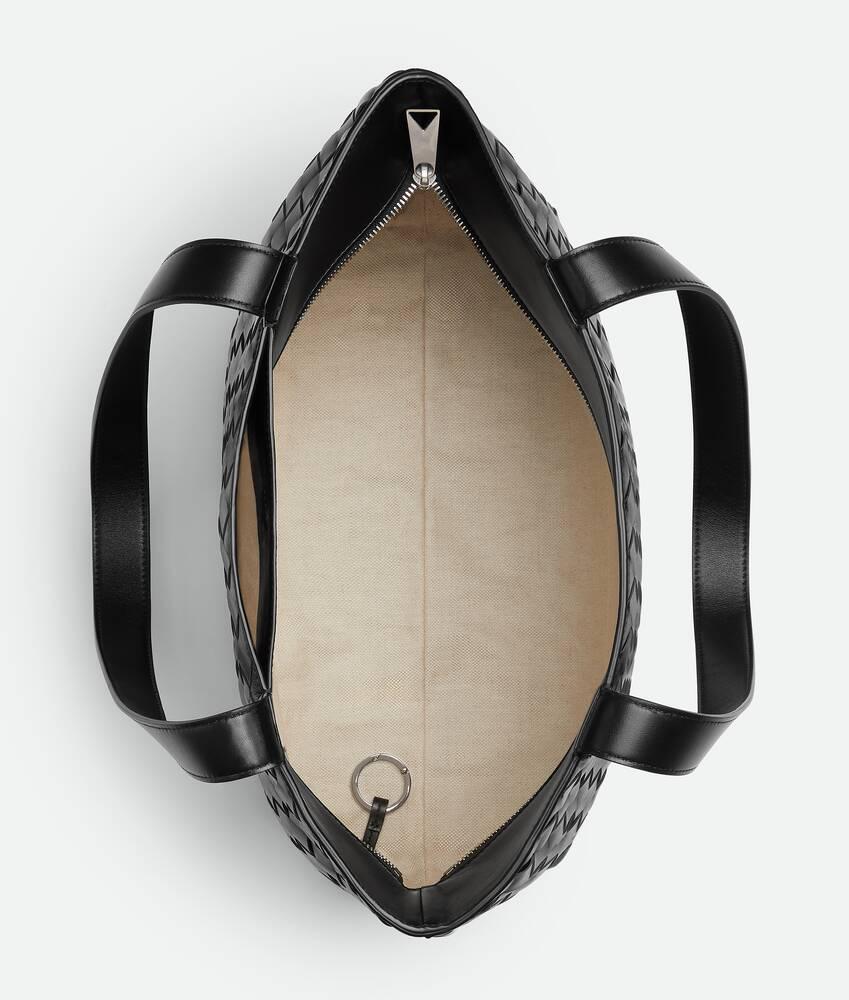 Men's Small Intrecciato Zipped Tote in Black Product Image