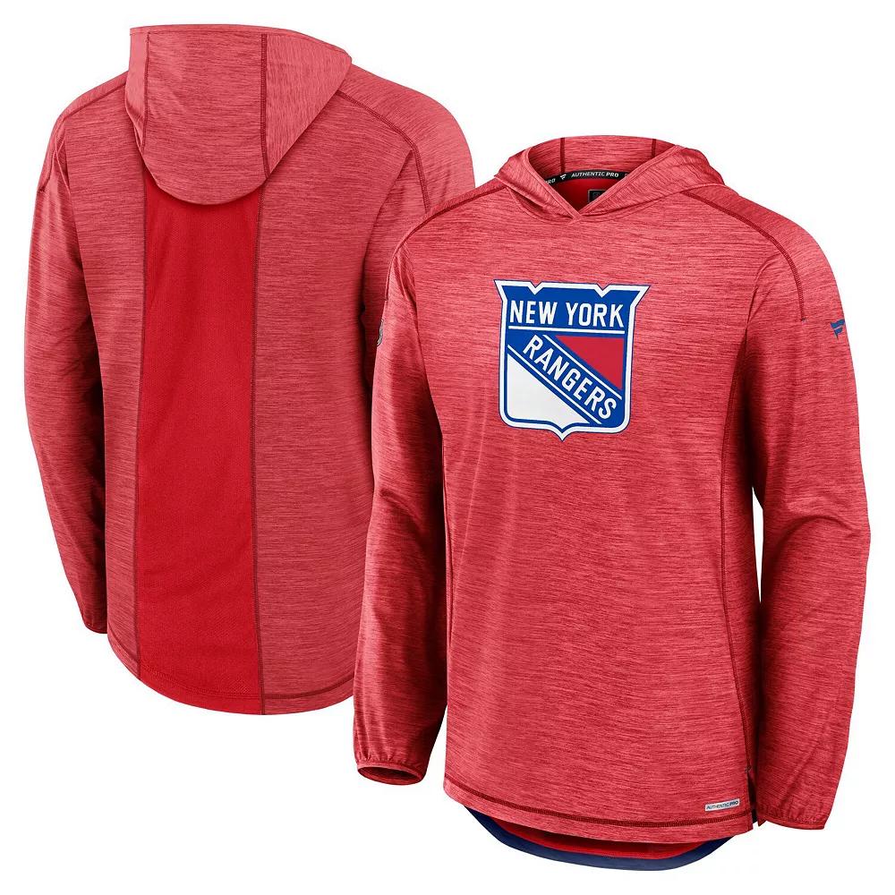 Men's Fanatics Red New York Rangers Authentic Pro Rink Lightweight Pullover Hoodie,  Product Image
