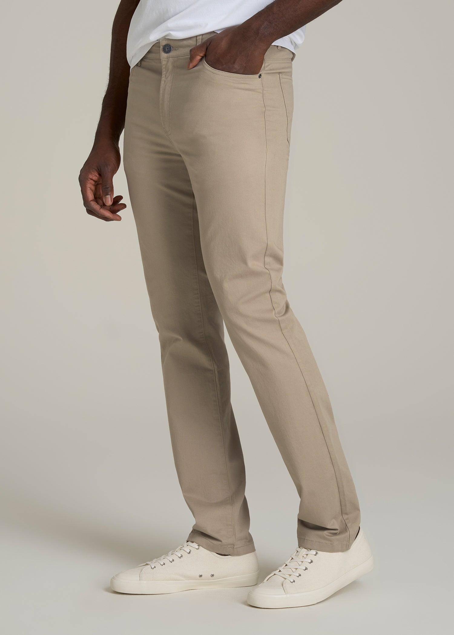 Dylan Slim Fit Five-Pocket Pants For Tall Men in Desert Khaki Product Image