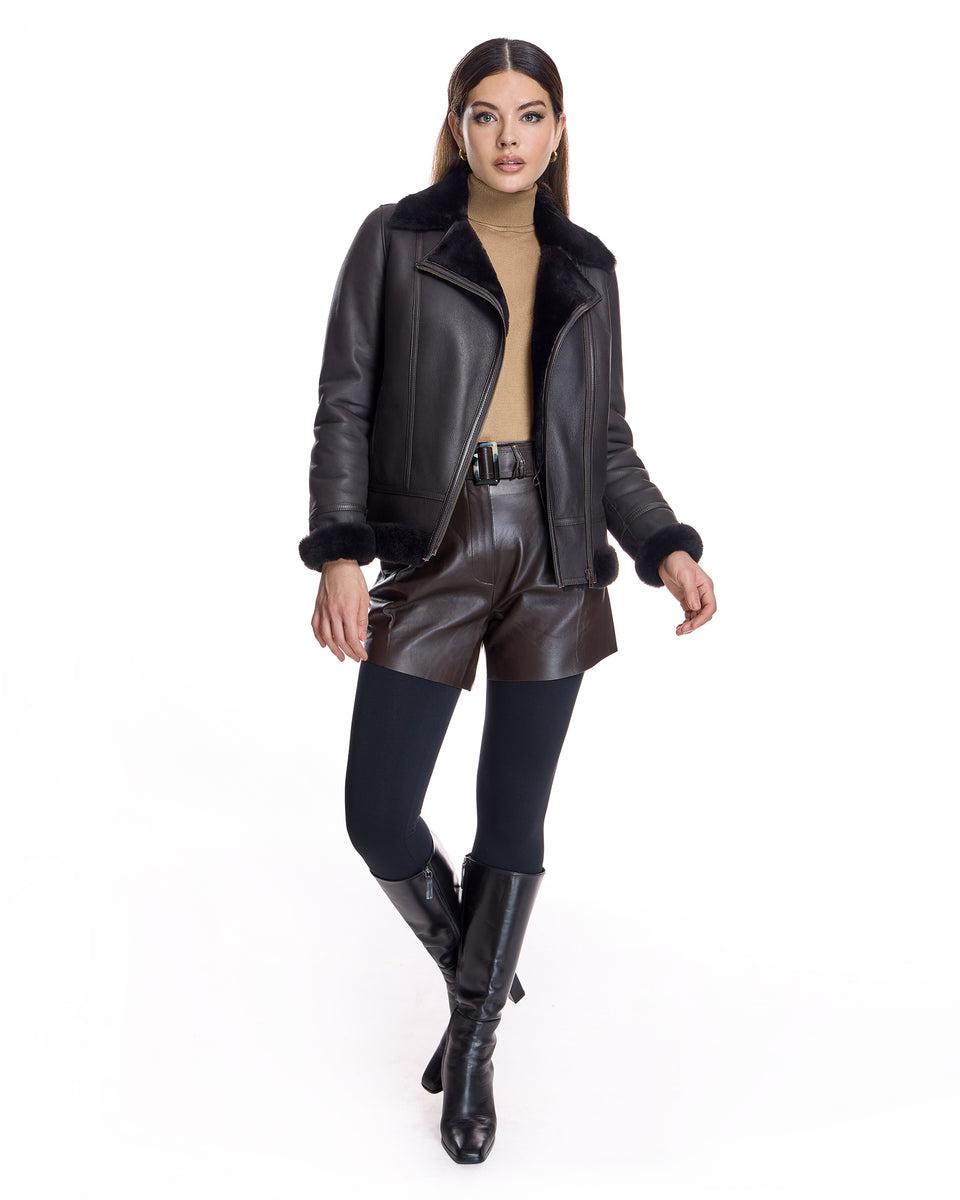 Shearling Lamb Moto Jacket Product Image