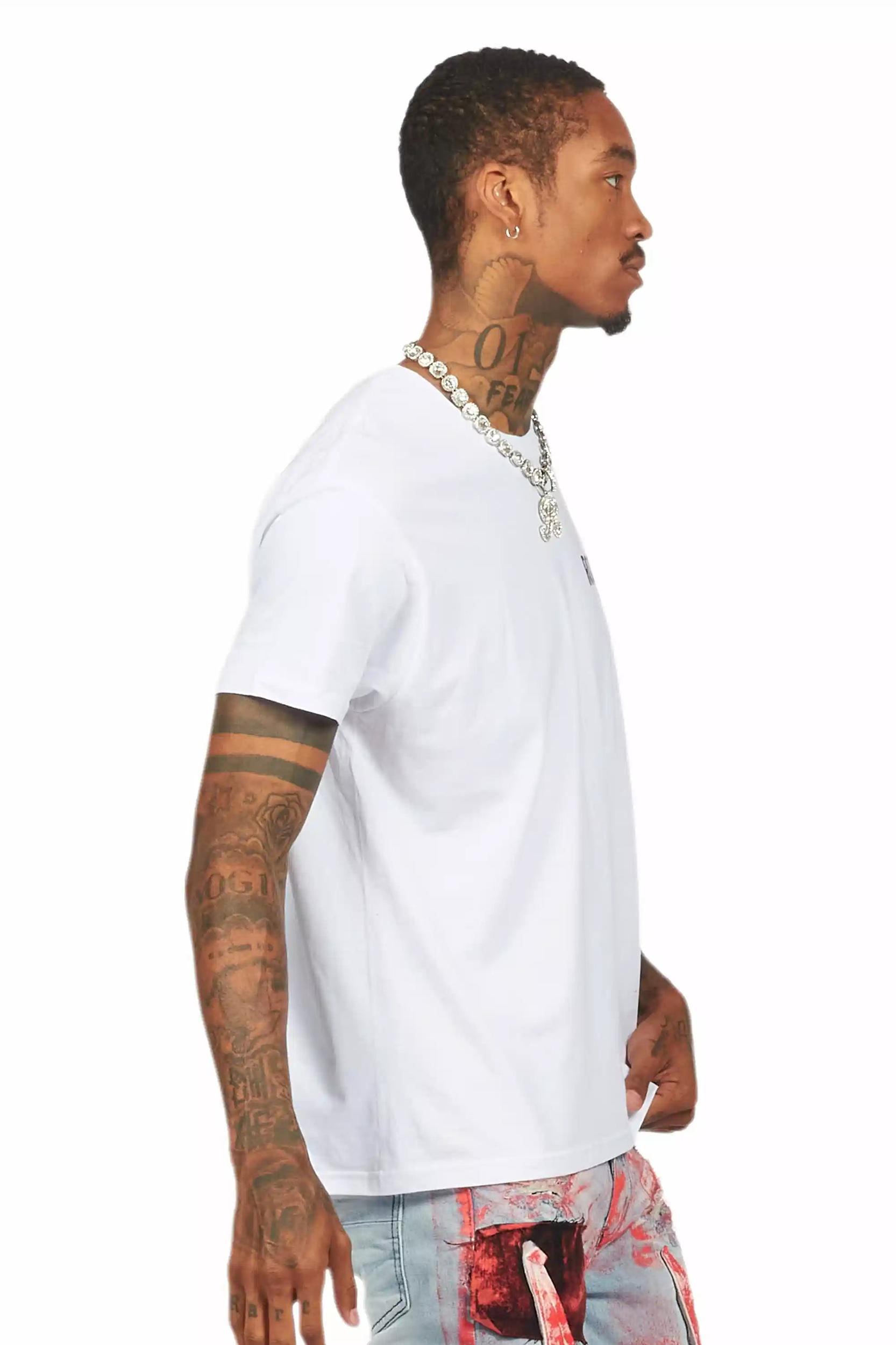 Sana White/Black Graphic T-Shirt Male Product Image