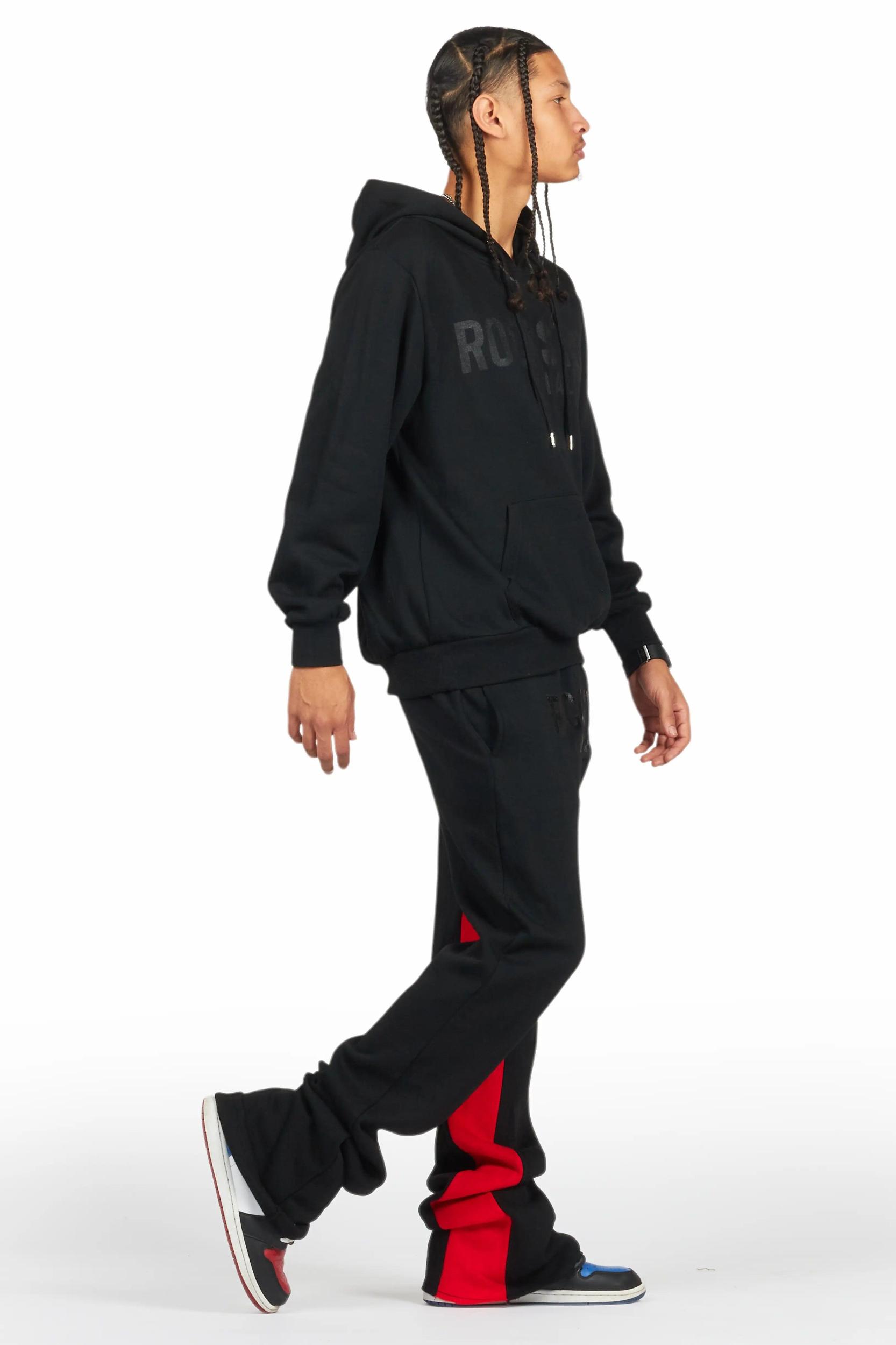 Sana Black Hoodie/Baggy Track Pant Set Male Product Image