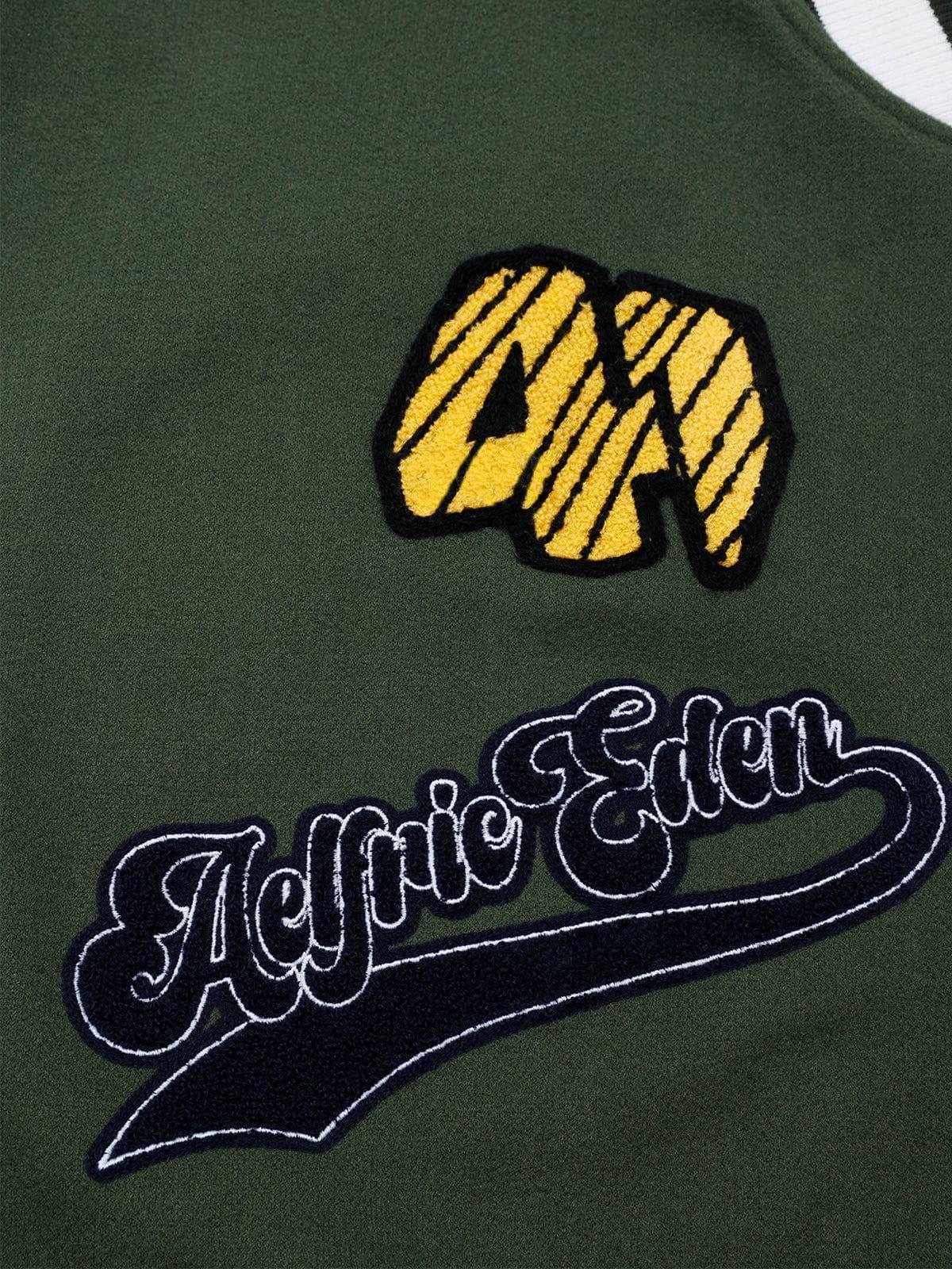 Aelfric Eden Towel Embroidery Badge Varsity Jacket Product Image