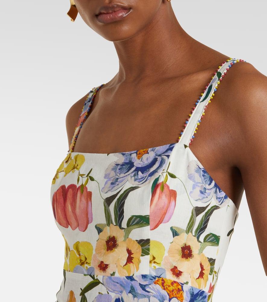 FARM RIO Off-white Greek Garden Lenzing Ecovero Euroflax Maxi Dress In Greek Garden Off-white Product Image