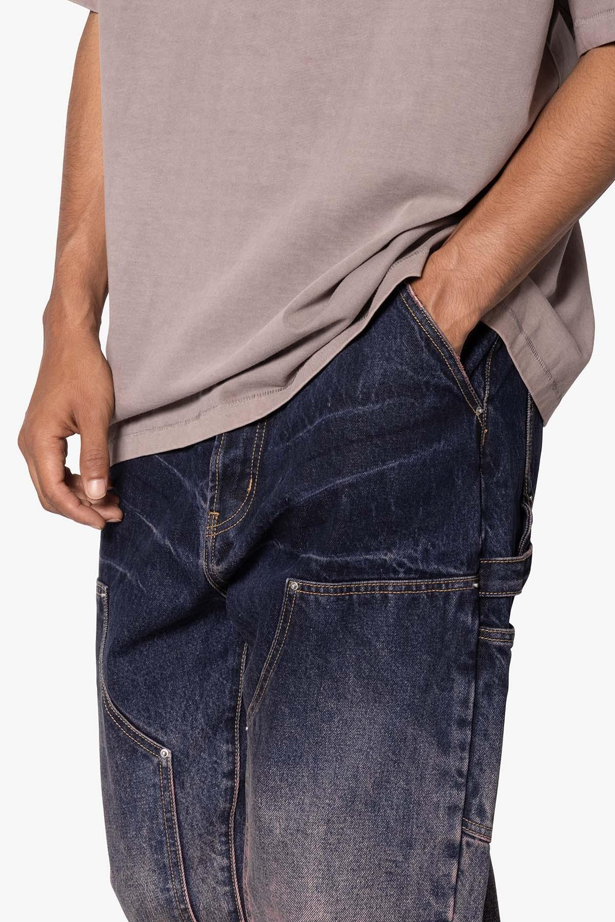 Ultra Baggy Gradient Double Knee Denim - Blue/Pink Product Image