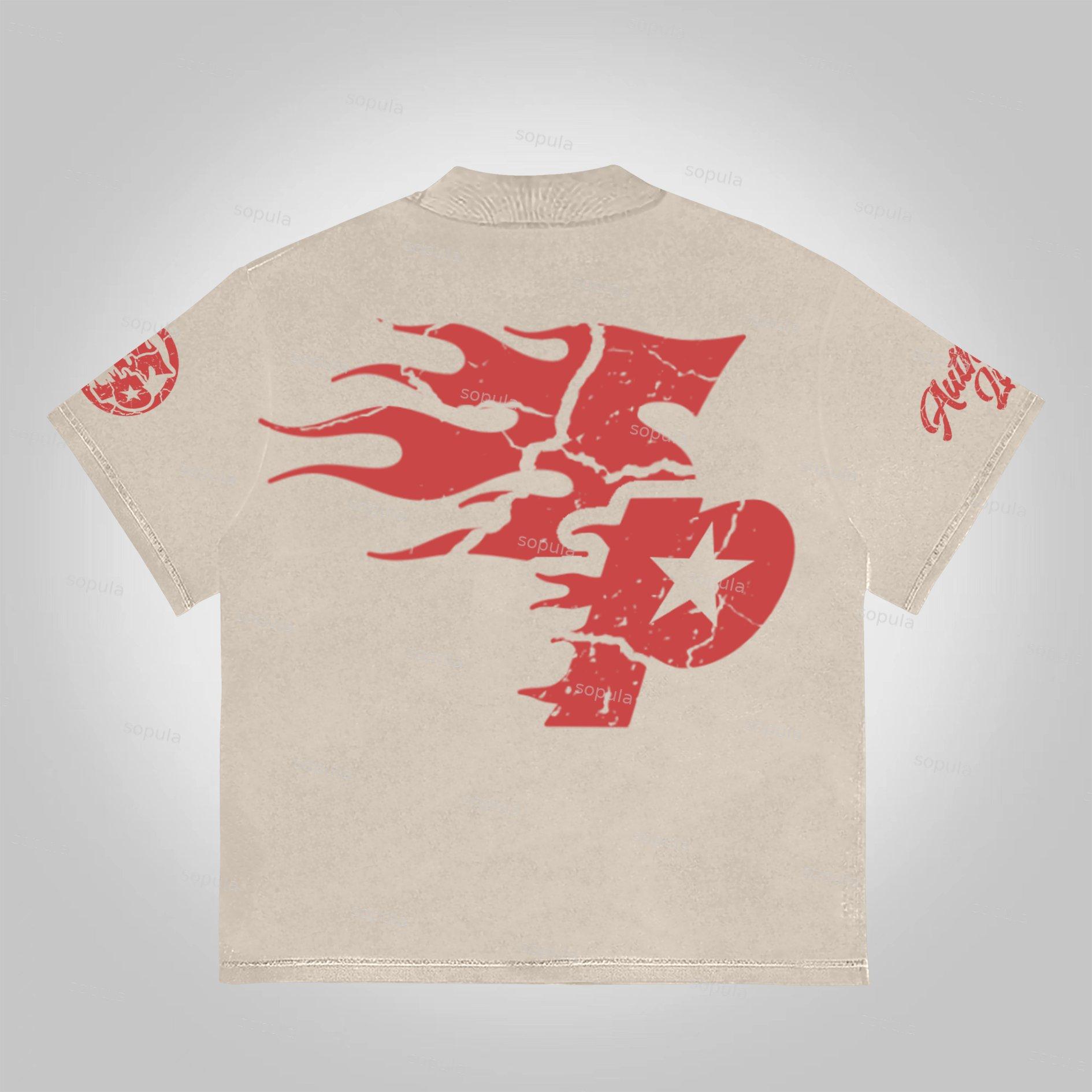 Sopula Studio Real Wise Vintage Print Pattern Cotton T-Shirt Product Image