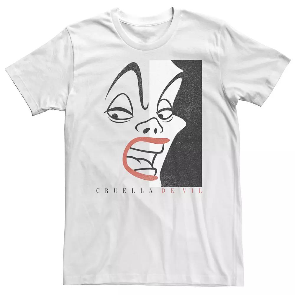 Big & Tall Disney Cruella Devil Head Shot Line Art Tee, Men's,  Product Image