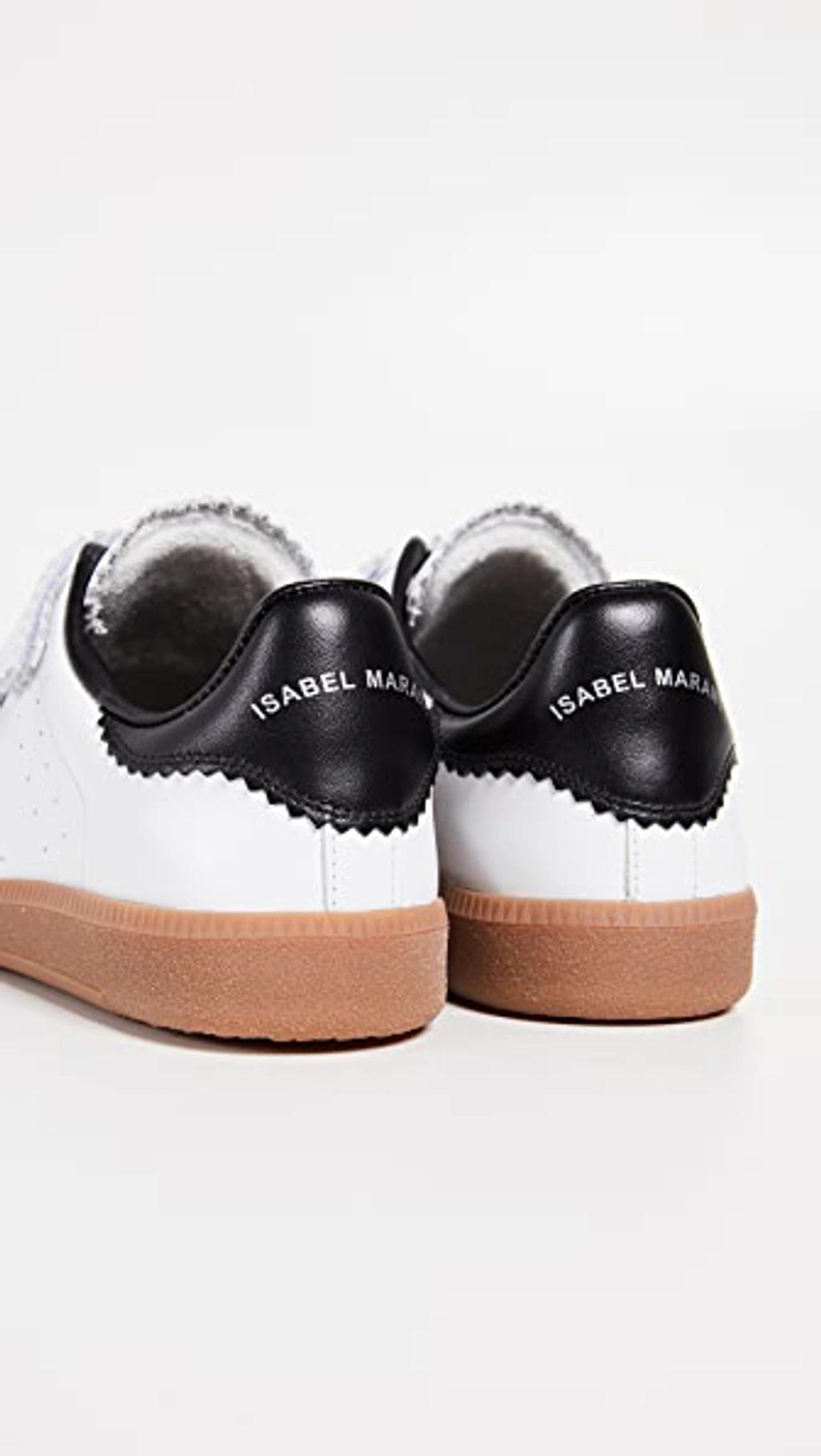 ISABEL MARANT Beth Suede-trimmed Leather Sneakers In White Product Image