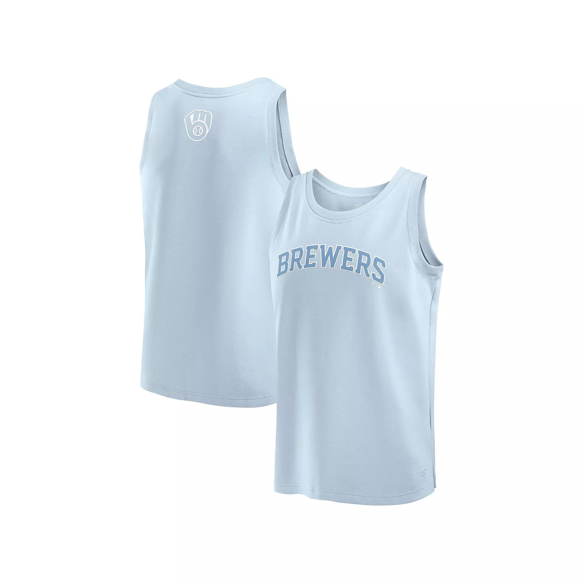 Men's Fanatics Light Blue Milwaukee Brewers Elements Tank Top,  Product Image