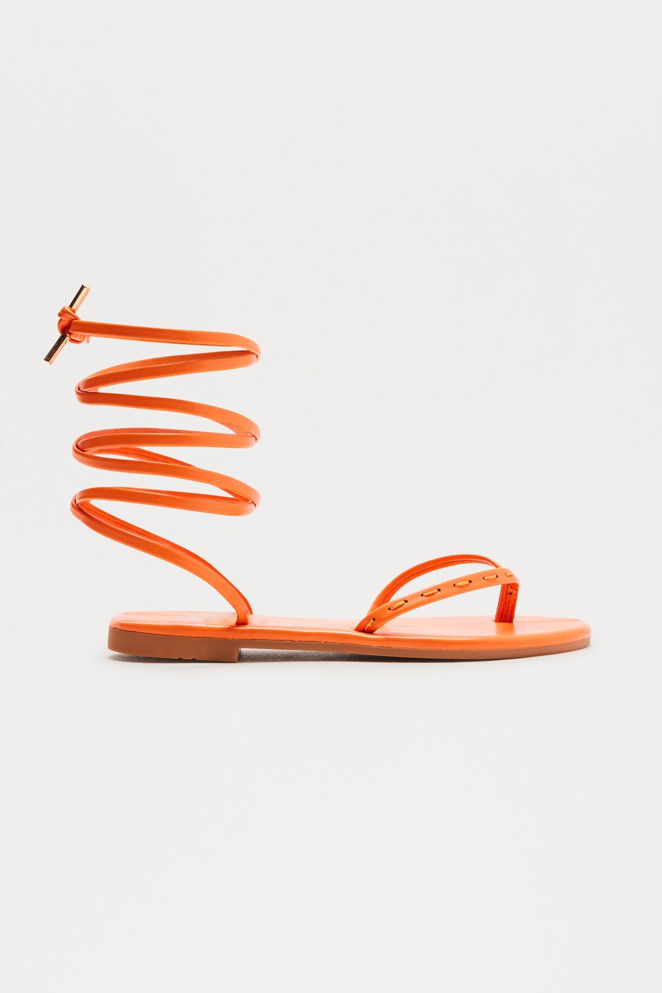 Playa Vista Wrap Up Sandals - Orange Female Product Image