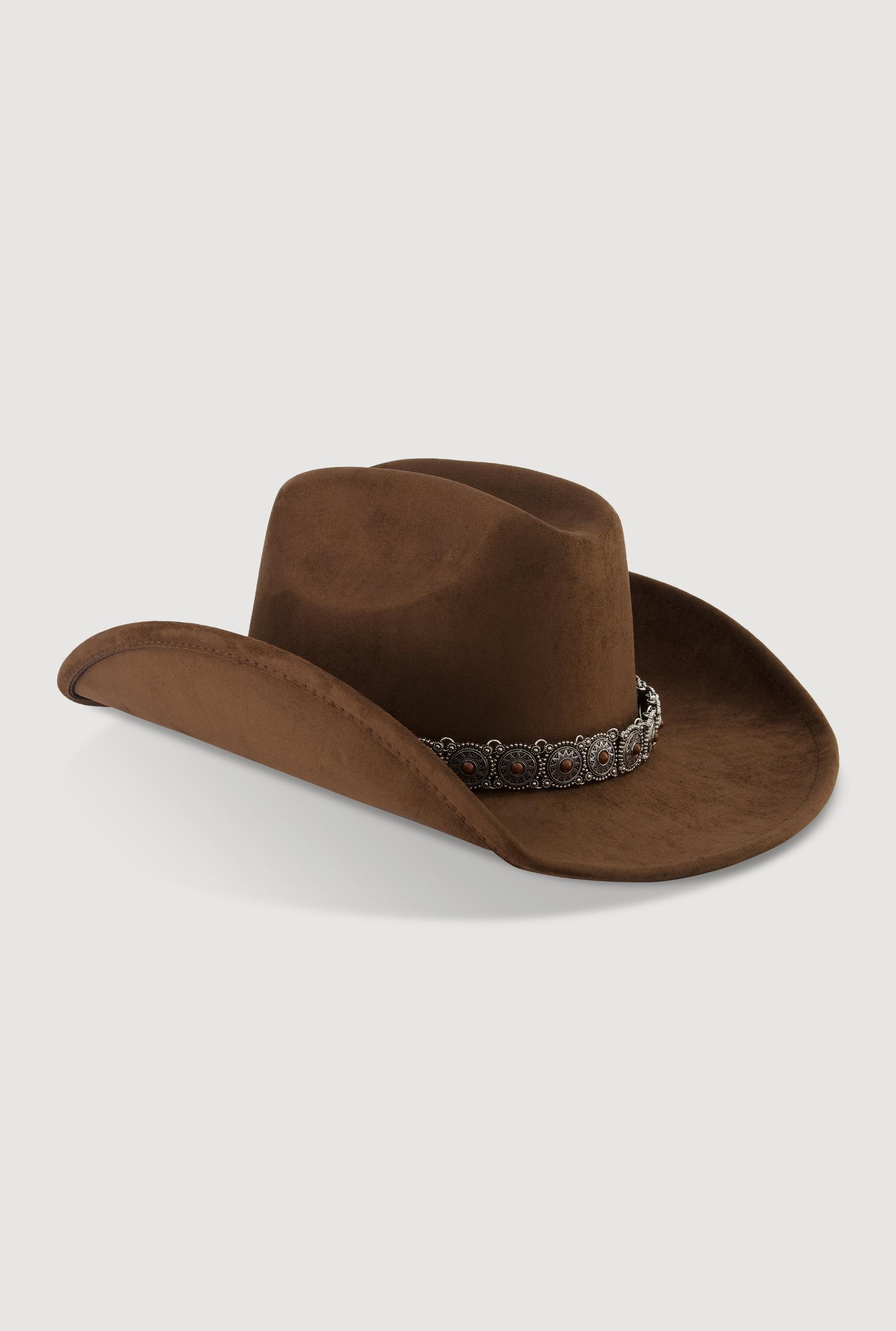 Faux Suede Boho Belted Cowboy Hat Female Product Image